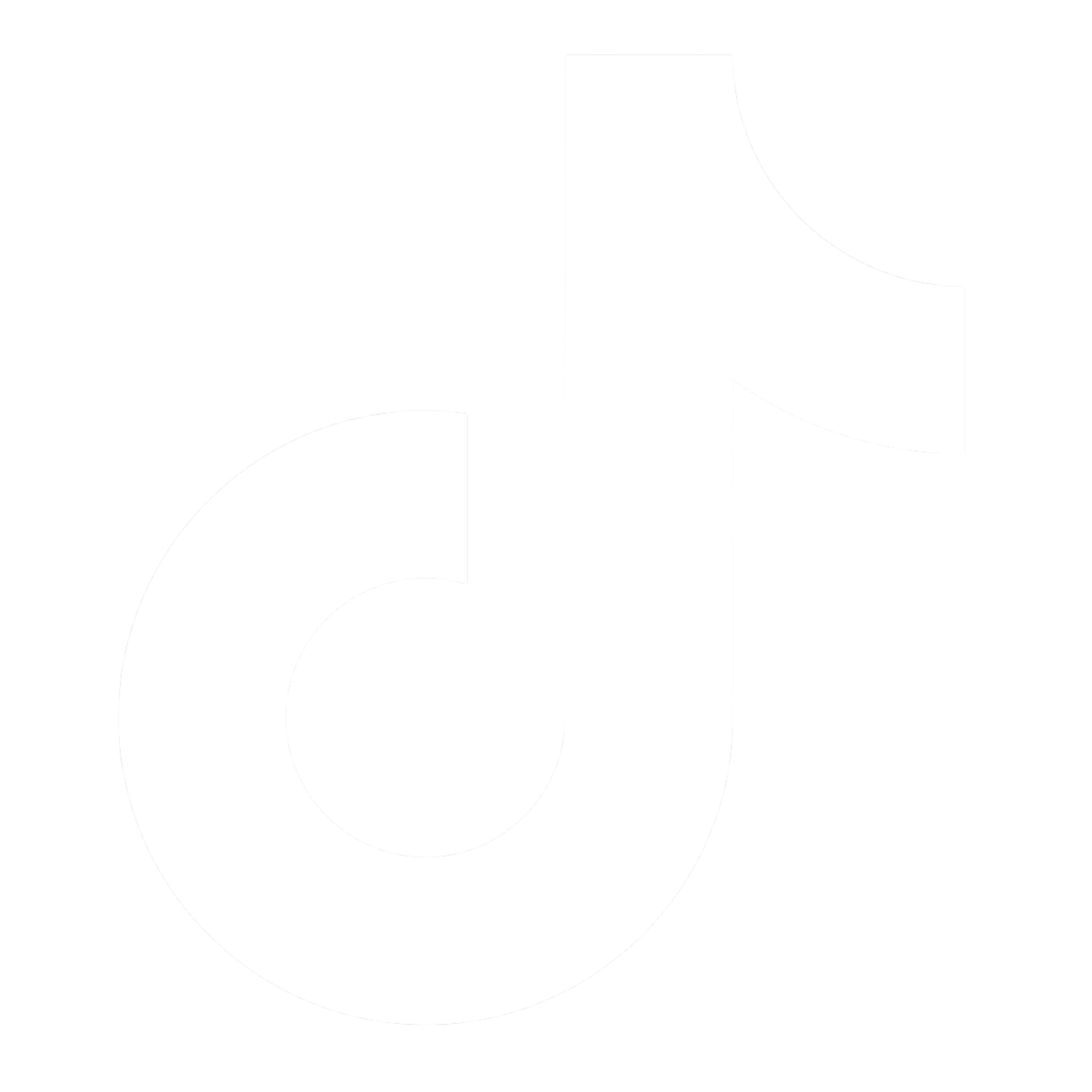 TikTok-Logo das aussieht wie eine Musiknote in weiß
