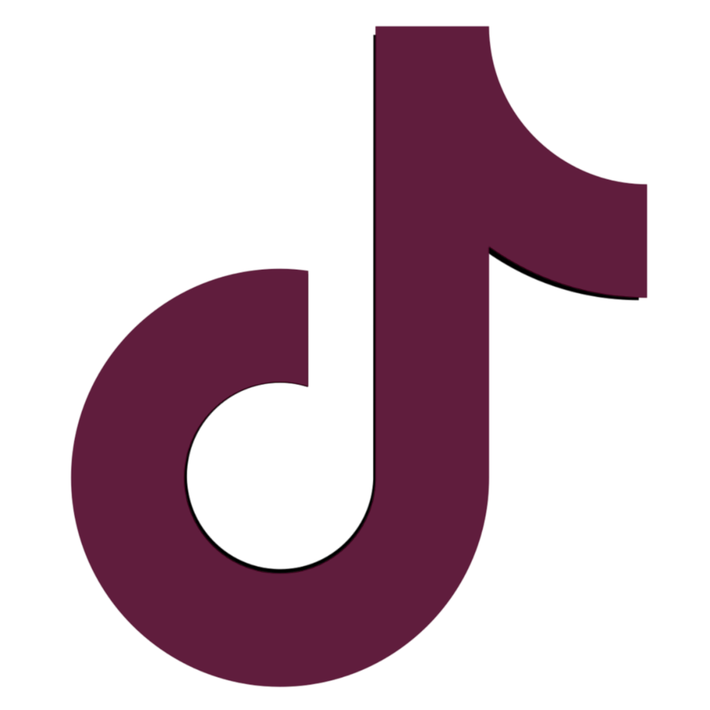 TikTok-Logo das aussieht wie eine Musiknote in weinrot